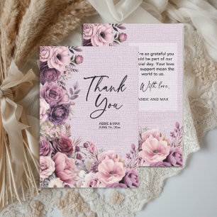 Remerciements Carte de remerciement de mariage florale aquarelle