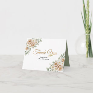 Remerciements Carte de remerciement de mariage florale au pivoin