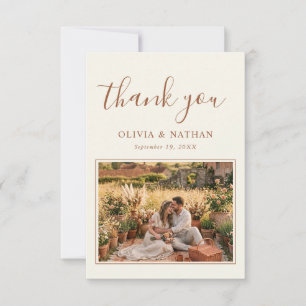 Remerciements Carte de remerciement de mariage florale boho rust
