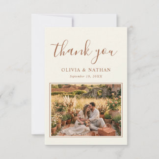 Remerciements Carte de remerciement de mariage florale boho rust