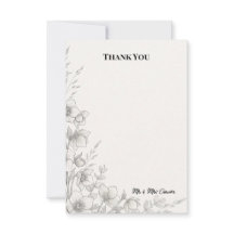 Carte de remerciement de mariage florale botanique