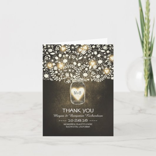 Remerciements Carte de remerciement de mariage florale en pot Ma (Devant)