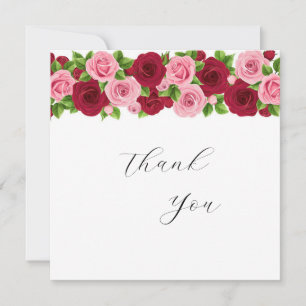 Remerciements Carte de remerciement de mariage florale rose