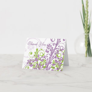Remerciements Carte de remerciement de mariage florale verte vio