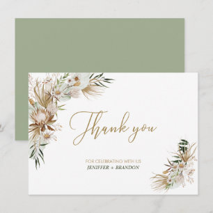 Remerciements Carte de remerciement de mariage Gold Boho/Bohème