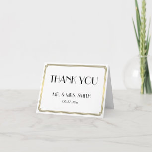 Remerciements Carte de remerciement de mariage Great Gatsby Gold