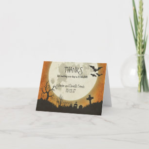 Remerciements Carte de remerciement de mariage Halloween - lune
