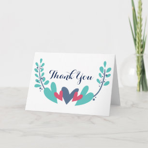 Remerciements Carte de remerciement de mariage Hearts and Vines