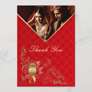 Remerciements Carte de remerciement de mariage indien