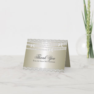 Remerciements Carte de remerciement de mariage Lace & Pearl