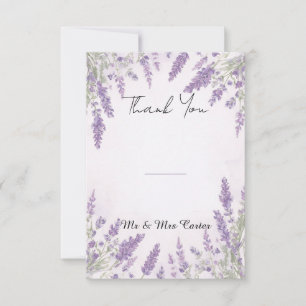 Remerciements Carte de remerciement de mariage Lavande Wisteria