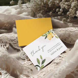 Remerciements Carte de remerciement de mariage Lemon Kissed