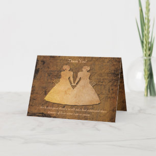 Remerciements Carte de remerciement de mariage lesbien Girl Meet