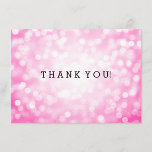 Remerciements Carte de remerciement de mariage Lumières scintill