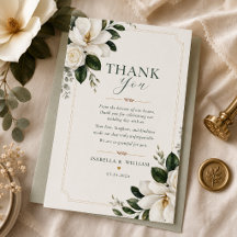 Carte de remerciement de mariage Magnolia Southern