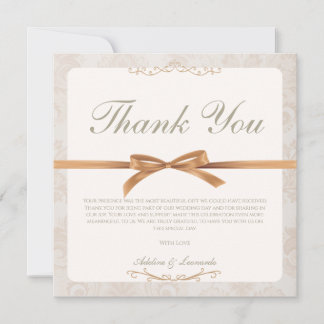 Remerciements Carte de remerciement de mariage minimal élégant