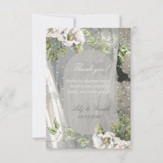 Remerciements Carte de remerciement de mariage minimaliste à poi