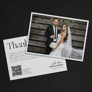 Remerciements Carte de remerciement de mariage minimaliste avec 