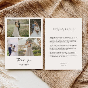 Remerciements Carte de remerciement de mariage minimaliste avec