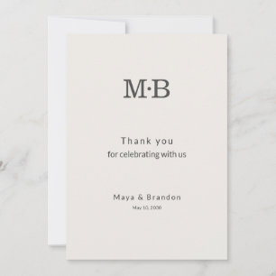 Remerciements Carte de Remerciement de Mariage Minimaliste Moder