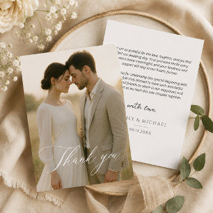 Remerciements Carte de remerciement de mariage minimaliste moder