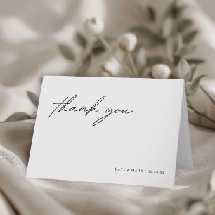 Remerciements Carte de remerciement de mariage minimaliste pliée