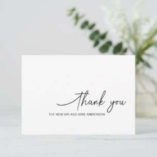 Remerciements Carte de remerciement de mariage noir et blanc écr