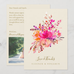 Remerciements Carte de remerciement de mariage personnalisée ave