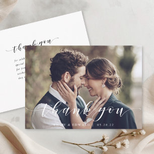 Remerciements Carte de remerciement de mariage photo avec écritu