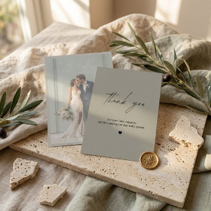 Remerciements Carte de remerciement de mariage photo beige moder