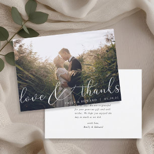 Remerciements Carte de remerciement de mariage photo calligraphi