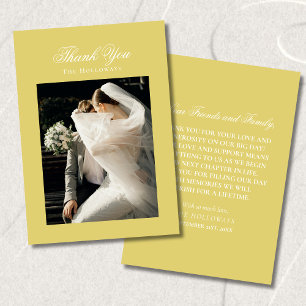 Remerciements Carte de remerciement de mariage photo Chartreuse 