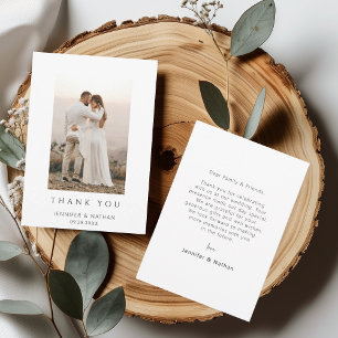 Remerciements Carte de remerciement de mariage photo Chic Minima