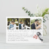 Remerciements Carte de remerciement de mariage photo en collage  (Debout devant)