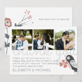 Remerciements Carte de remerciement de mariage photo en collage  (Devant / Derrière)