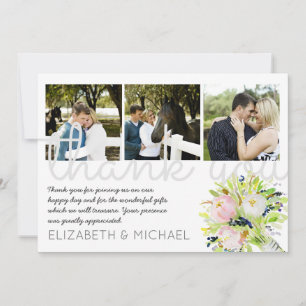 Remerciements Carte de remerciement de mariage PHOTO illustrée e