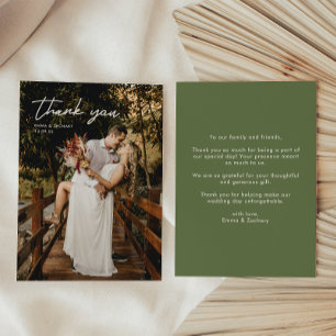 Remerciements Carte de remerciement de mariage photo minimale