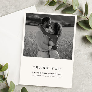 Remerciements Carte de remerciement de mariage photo minimaliste