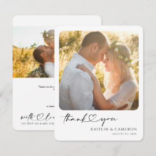 Remerciements Carte de remerciement de mariage photo minimaliste