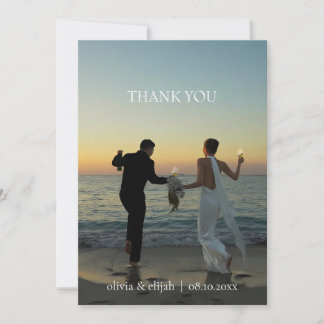 Remerciements Carte de remerciement de mariage photo moderne et 