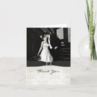 Remerciements Carte de remerciement de mariage photo noir et bla