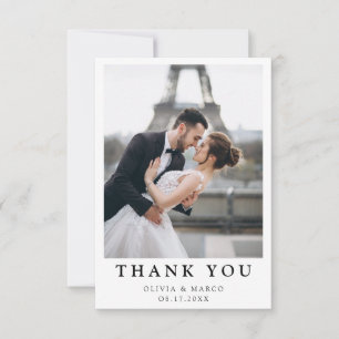 Remerciements Carte de remerciement de mariage photo simple mode