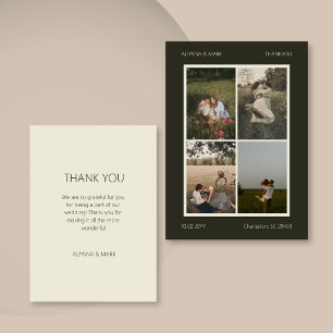 Remerciements Carte de remerciement de mariage photo simple mode