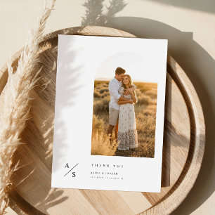 Remerciements Carte de remerciement de mariage photo simple mode