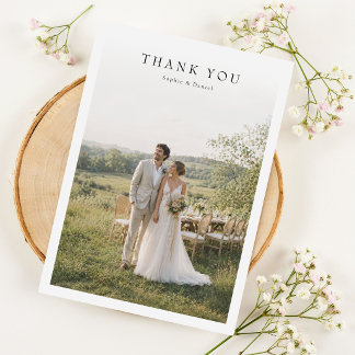 Remerciements Carte de remerciement de mariage photo simple mode