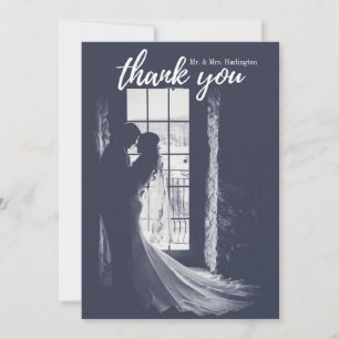 Remerciements Carte de remerciement de mariage photo. Typographi