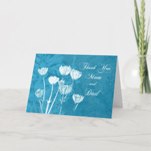 Remerciements Carte de remerciement de mariage pour parents Turq