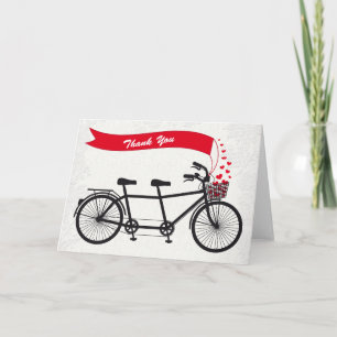 Remerciements Carte de remerciement de mariage pour vélo tandem