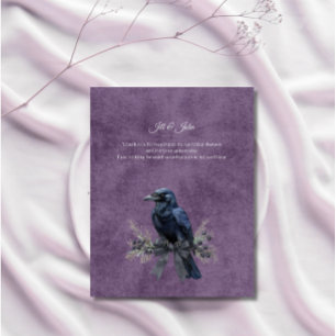 Remerciements Carte de remerciement de mariage raven pour mariag