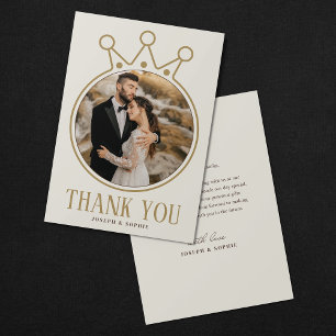 Remerciements Carte de remerciement de mariage royal avec photo